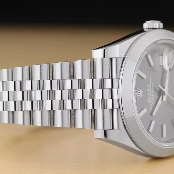 ROLEX MEN'S DATEJUST 41MM RHODIUM GRAY WITH CARD - Picture 5 of 6